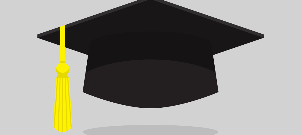 Cartoon rendering of a graduation cap.
