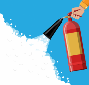 Cartoon rendering of a fire extinguisher.